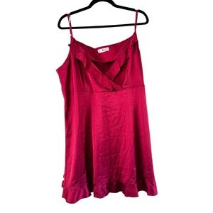 Agnes Orinda Ruffle Trim Cami‎ Dress Sleeveless Mini Plus Size 1X